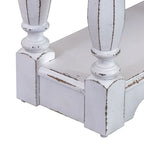 Console de hall 72 po blanc antique et écorce vieillie