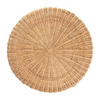 Table d'appoint Avalon en rotin naturel - Table en osier tressé à la main avec base à jupe, style côtier pour salon ou couloir