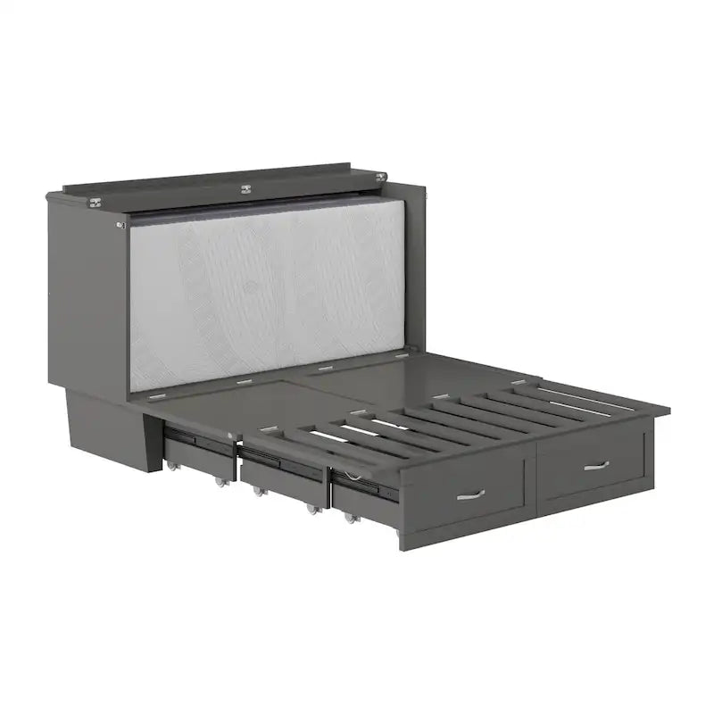 Lit escamotable coffre Chelsea Queen avec matelas