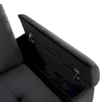 Canapé d'angle convertible 5 places en L 84,75 po avec pouf de rangement, rangement de bras dissimulé et chargement USB pour salon