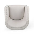 Fauteuil pivotant, style baril rond classique, tissu beige blé