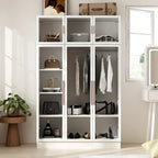 47,2 Grande Armoire LED Lumineuse Placard à Portes en Verre Entièrement en Verre