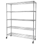 Étagère métallique à 5 niveaux avec roulettes - (59,06 x 17,72 x 70,87)