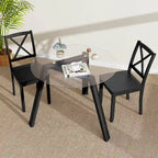 Table de salle à manger ronde en verre Costway 36" pour 4 personnes avec plateau en verre trempé - Voir détails