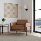 Fauteuil club moderne HomePop rembourré avec cadre en métal