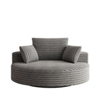 Fauteuil pivotant simple en velours côtelé et chenille avec rembourrage en mousse