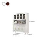 Buffet de cuisine en bois blanc avec casier à vin intégré