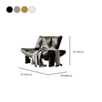 Fauteuil d'appoint contemporain en chenille noire capitonnée sans accoudoirs