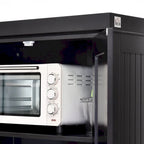 Meuble de rangement de cuisine autoportant traditionnel de 72 pouces avec 4 portes et 3 étagères réglables, grand tiroir central