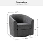 Fauteuil Cuenca moderne en tissu avec piètement pivotant