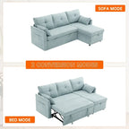 Canapé d'angle réversible en velours côtelé/chenille avec chaise longue de rangement et poche latérale