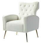 Chaise touffetée Abadiana avec accent et piètement en métal