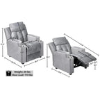 Fauteuil inclinable de luxe pour enfants avec repose-pieds, appuie-tête et 2 porte-gobelets, en microfibre, pour les enfants de 3 ans et plus