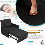 AECOJOY Fauteuil Convertible 3-en-1 avec Oreiller et Dossier Réglable