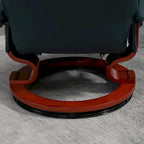 Fauteuil inclinable manuel pivotant en similicuir HomCom avec repose-pieds confortable et relaxant