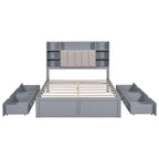 Cadre de lit avec 4 tiroirs de rangement portables sous le lit