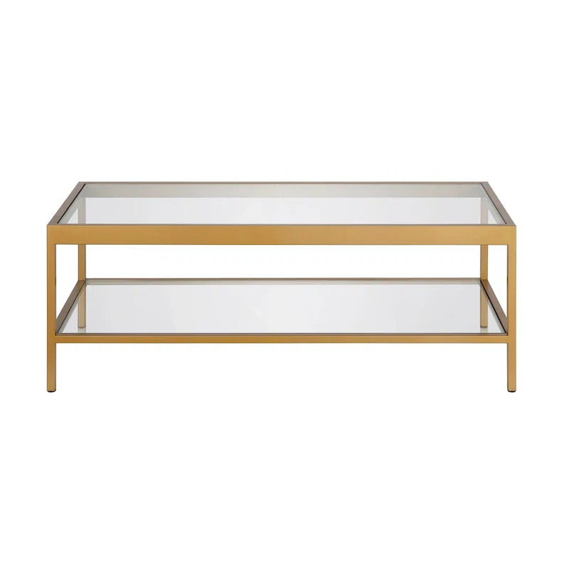 Table basse Alexis en métal et verre