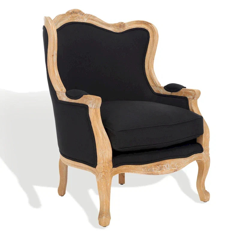 Fauteuil à oreilles Kali Oak en lin naturel - 34Lx34Px40H