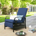 Fauteuil inclinable de salon réglable avec coussin – 38 (P) x 26,5 (L) x 38,5 (H) pouces