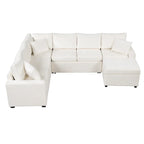 Canapé d'angle en chenille convertible, canapé-lit en forme de L avec pouf de rangement, 3 oreillers et dispositifs de charge