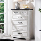Commode de style rustique de ferme à 6 tiroirs, en bois