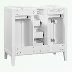 Meuble-lavabo avec vasque en céramique, deux placards et cinq tiroirs