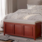 Banc de rangement ouvert en bois massif John Louis Home