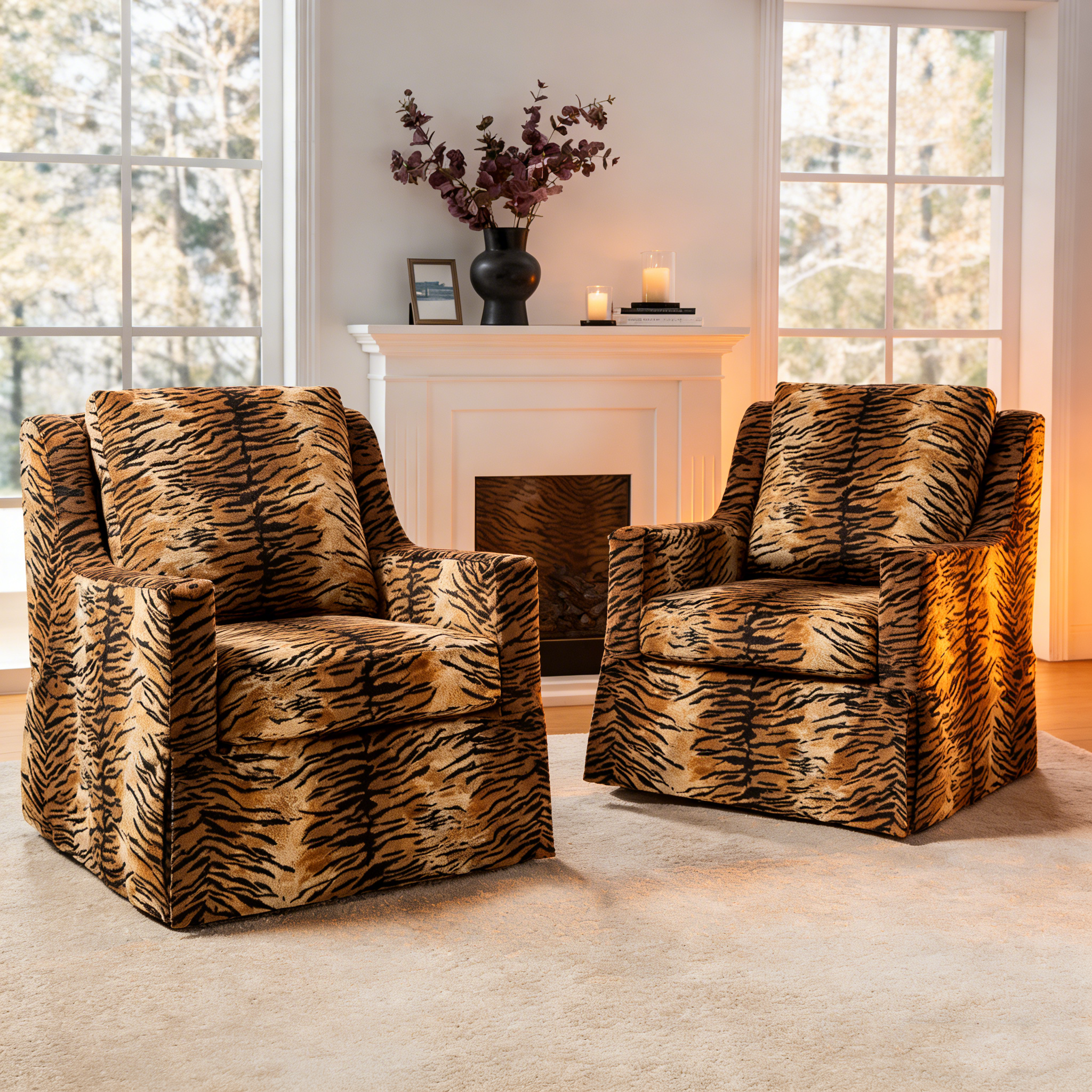 Rustic-Style Swivel Rocking Chair