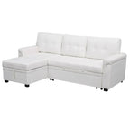 Canapé d'angle réversible avec lit gigogne, méridienne de rangement, pieds durables,