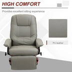 Fauteuil inclinable manuel pivotant en similicuir HomCom avec repose-pieds confortable et relaxant