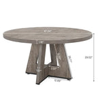 Table à manger ronde de 120 cm pour 4 personnes, table de salle à manger/cuisine/salon en bois style ferme