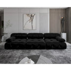 Canapé d'angle modulable noir en velours