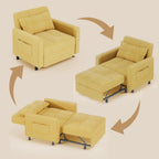 Canapé-lit convertible 3-en-1, Canapé-chaise dépliable, Lit pliant convertible pour salon