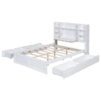 Cadre de lit avec 4 tiroirs de rangement portables sous le lit