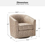 Fauteuil Cuenca moderne en tissu avec piètement pivotant