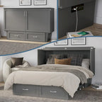 Lit escamotable coffre Chelsea Queen avec matelas