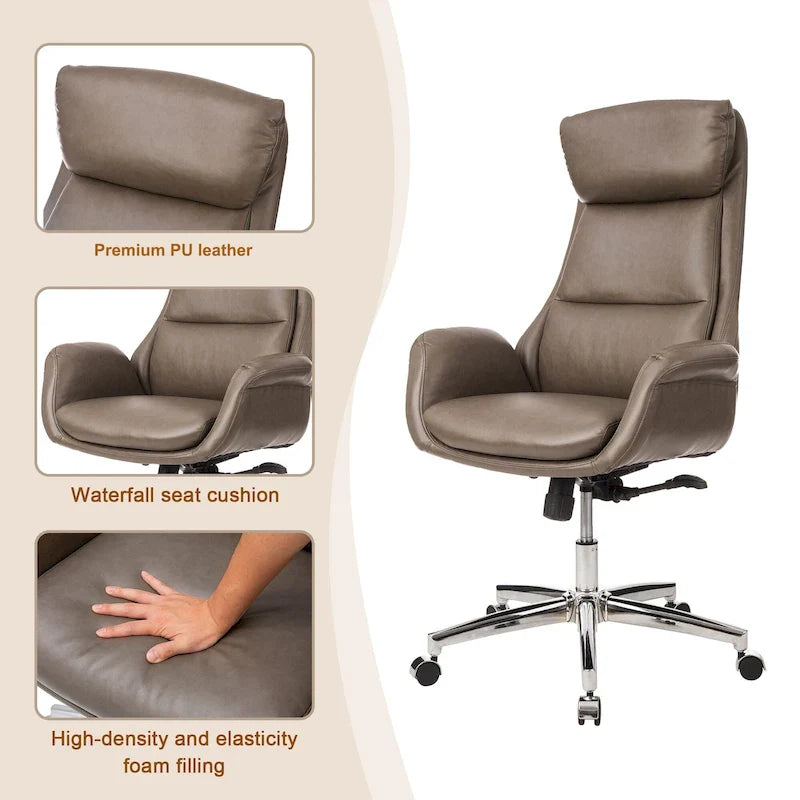 Chaise de bureau en similicuir - Pivotante - Plusieurs coloris