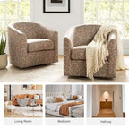 Fauteuil Cuenca moderne en tissu avec piètement pivotant