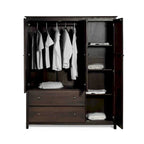 Grain Wood Furniture Armoire Shaker en bois à 3 portes - 60x72x22
