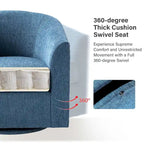Fauteuil Cuenca moderne en tissu avec piètement pivotant