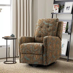 Fauteuil inclinable pivotant manuel Arlette Contemporary Floral avec dossier capitonné