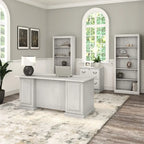 Bureau de direction Bush Furniture Saratoga avec tiroirs et rangements