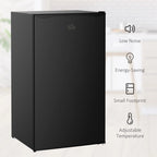 Mini-réfrigérateur de 3,2 pi³ avec congélateur, réfrigérateur compact à porte unique avec thermostat réglable pour chambre à coucher