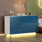 Commode à 9 tiroirs Tour de rangement pour chambre à coucher avec lumière