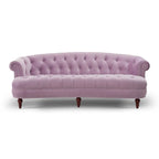 Canapé capitonné chesterfield La Rosa 84 en velours, style moderne du milieu du siècle