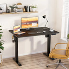Futzca Bureau assis debout électrique réglable en hauteur avec plateau en épicéa