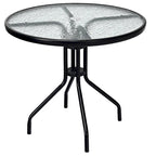 Table ronde de jardin Costway 32 avec plateau en verre trempé