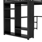Lit mezzanine taille XL avec armoire intégrée