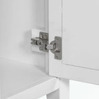 Meuble-lavabo avec vasque en céramique, deux placards et cinq tiroirs