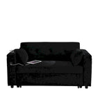 Canapé-lit gigogne 54 po, canapé-lit inclinable 2 places avec rangement, oreiller lombaire, prise USB